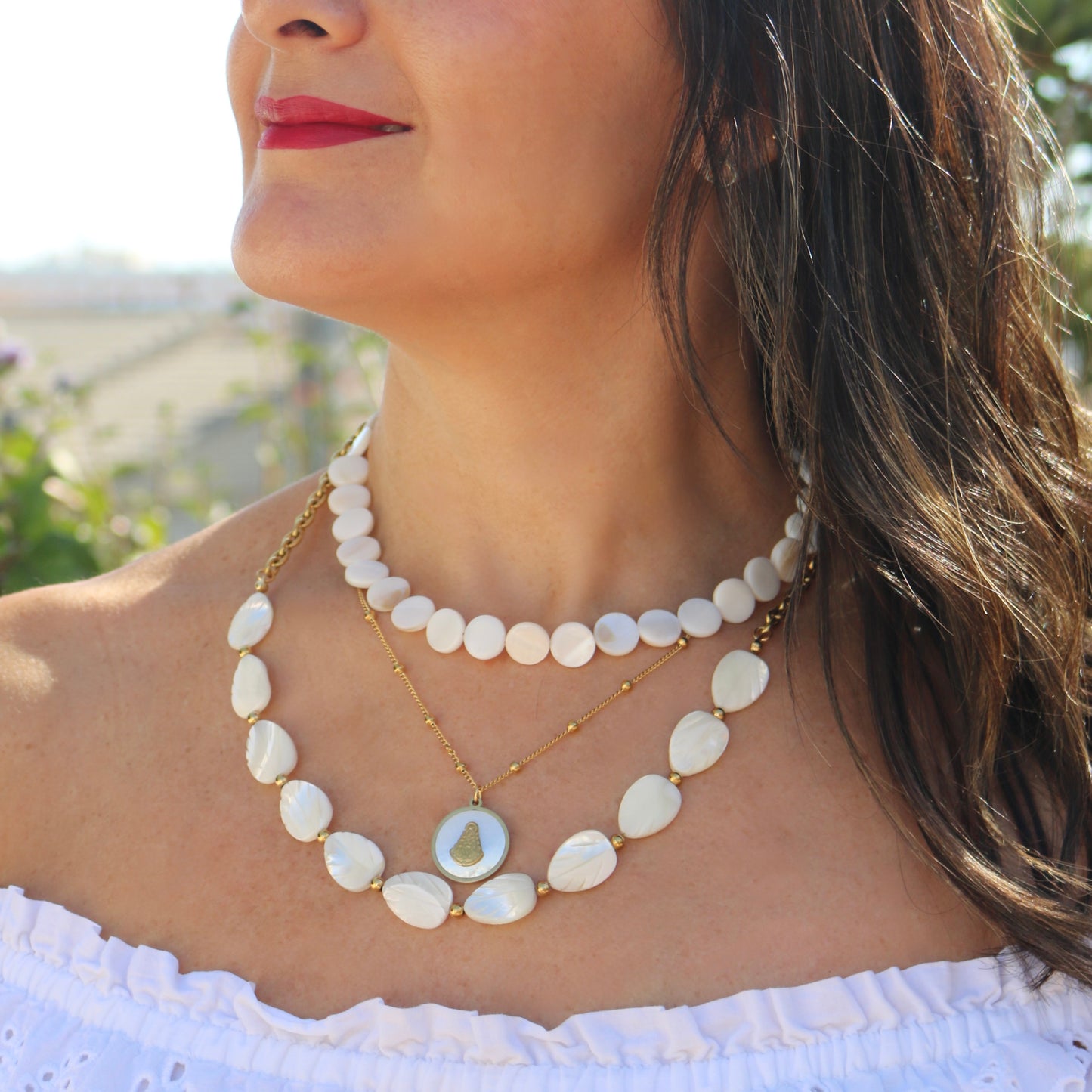 Collar Triple Nácar