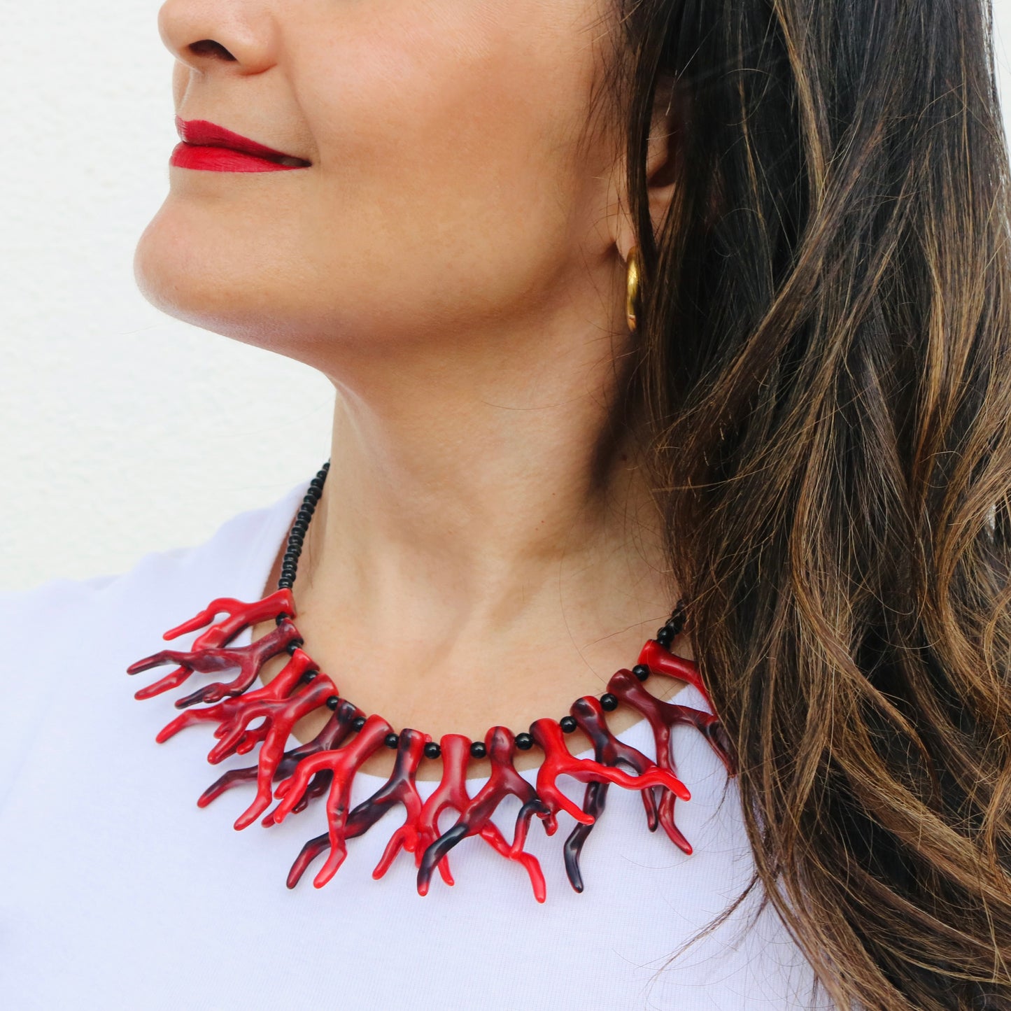 Collar Corales Rojo