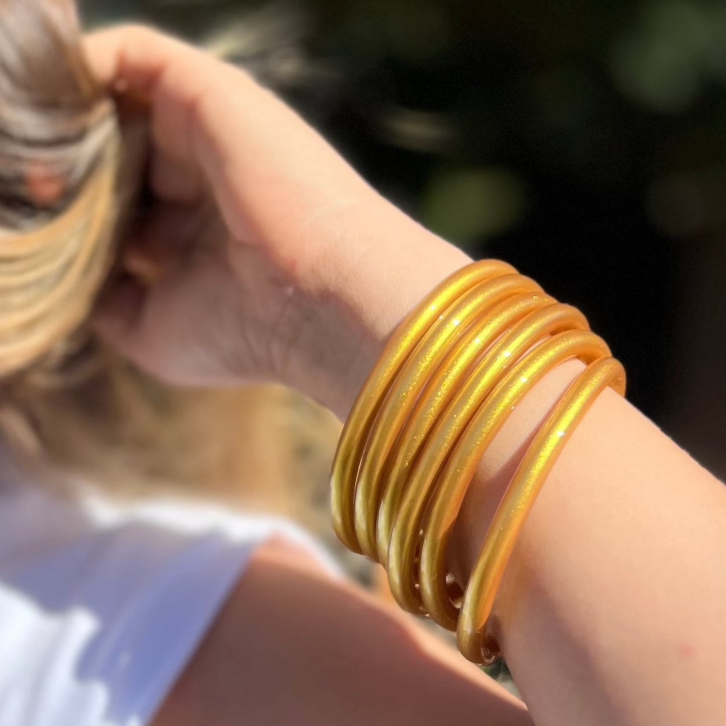 Gilded gold leaf bracelets